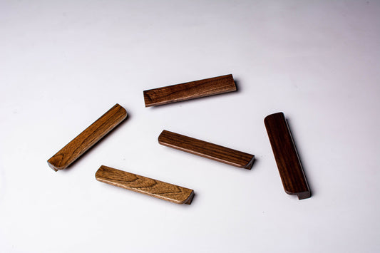 Wooden cabinet handles. Trends of wooden hardware