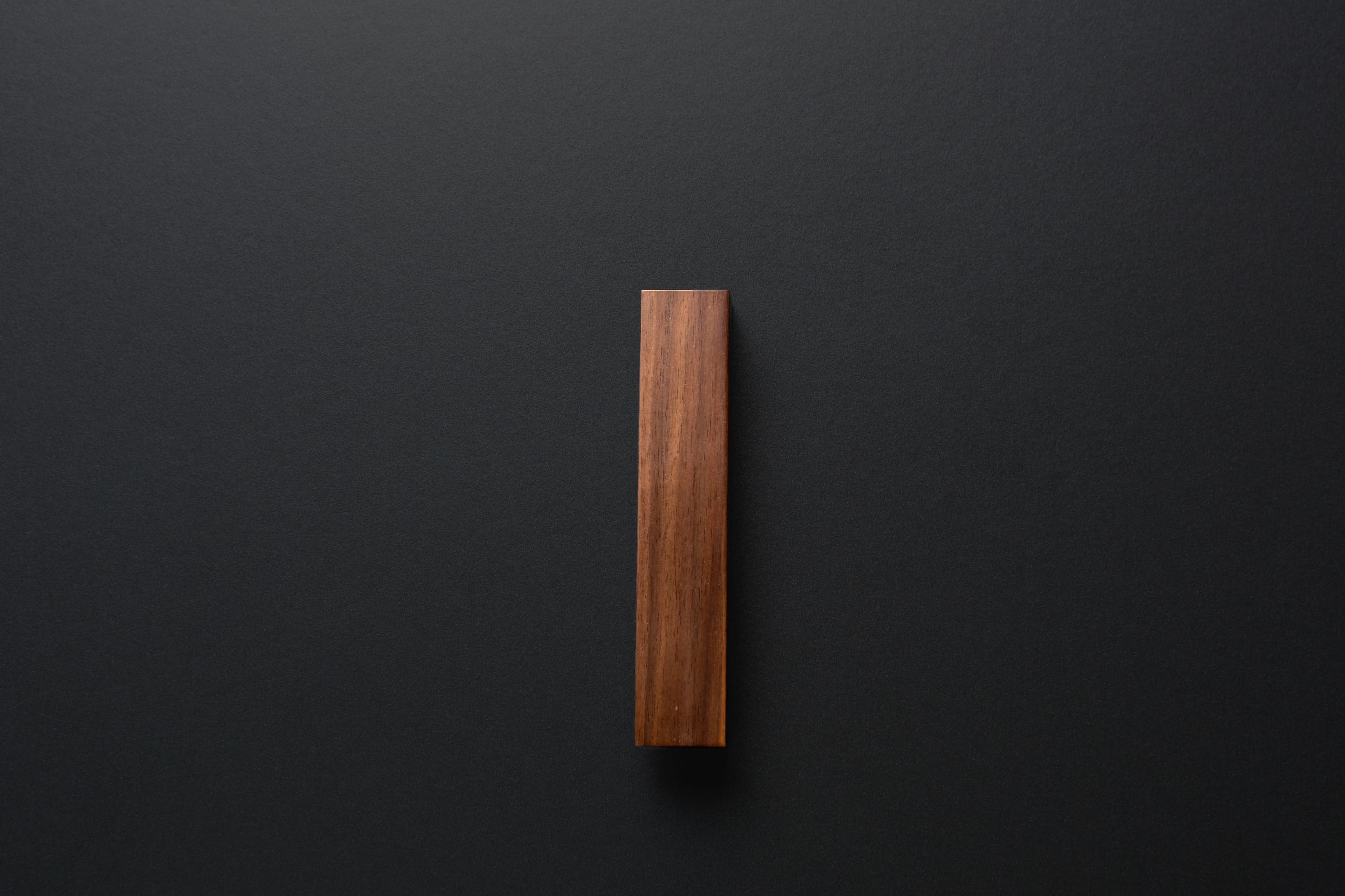 Wooden drawer American walnut L - form handle 005 in vertical position with detailed frontal view