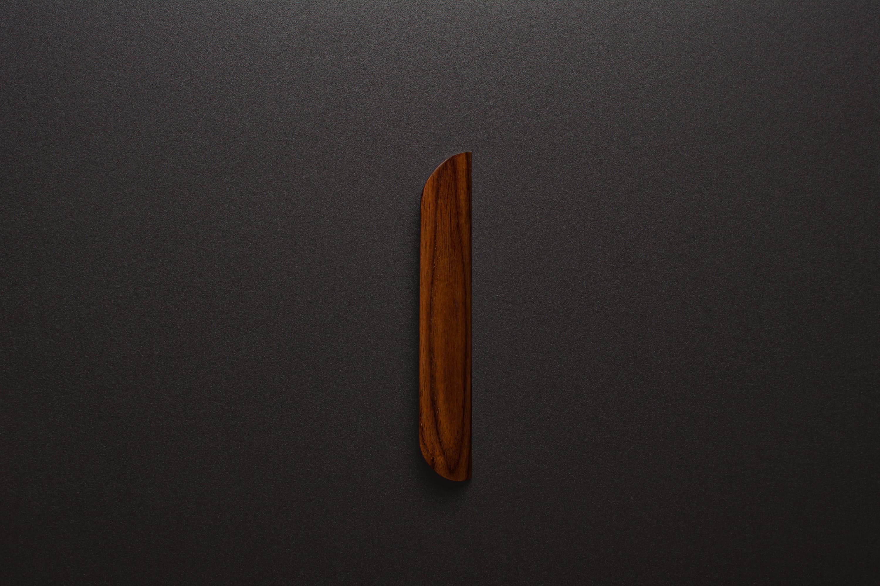 Wooden drawer American walnut  handle 012 in vertical position with detailed frontal view