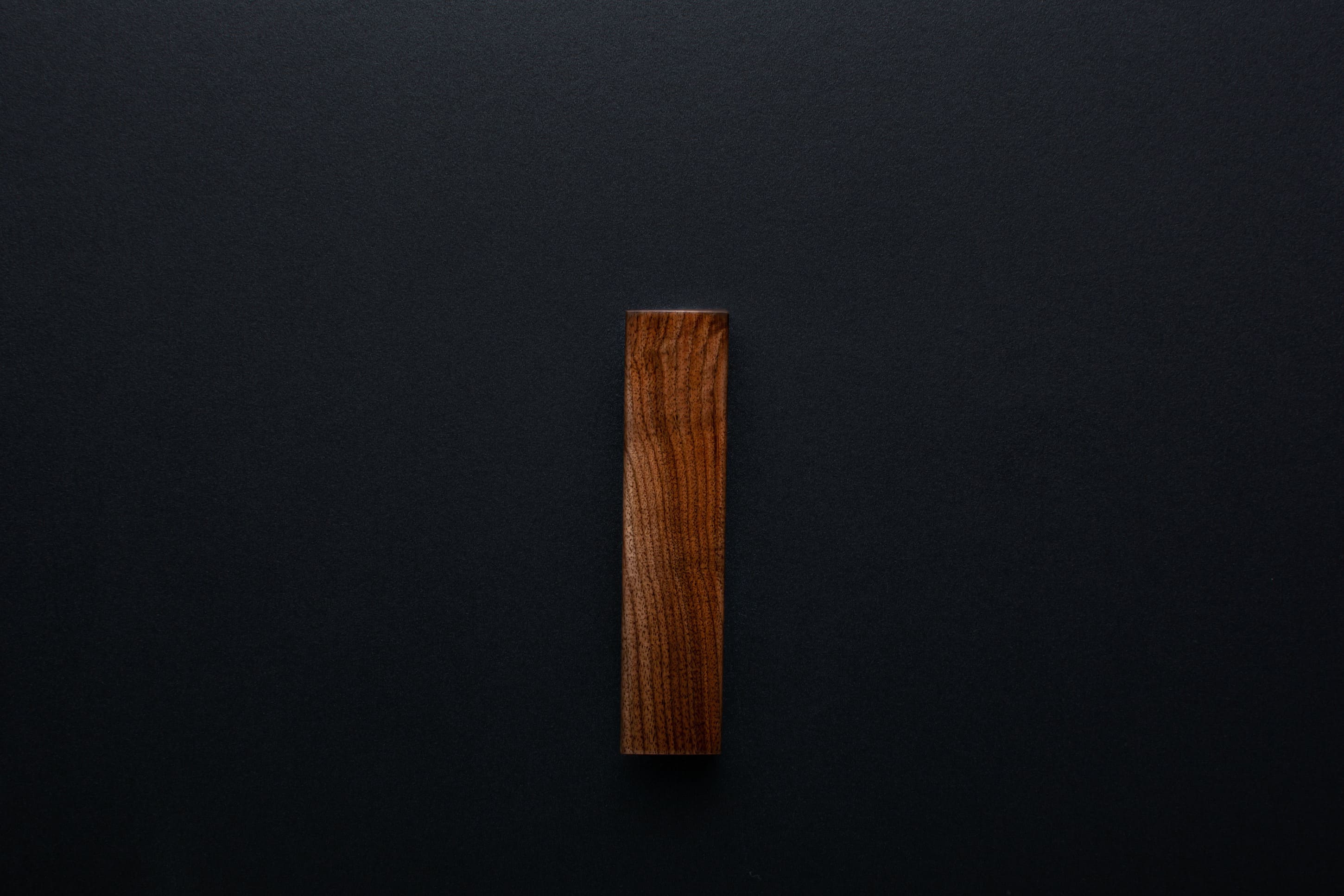 Wooden drawer American walnut  handle 014 in vertical position with detailed frontal view