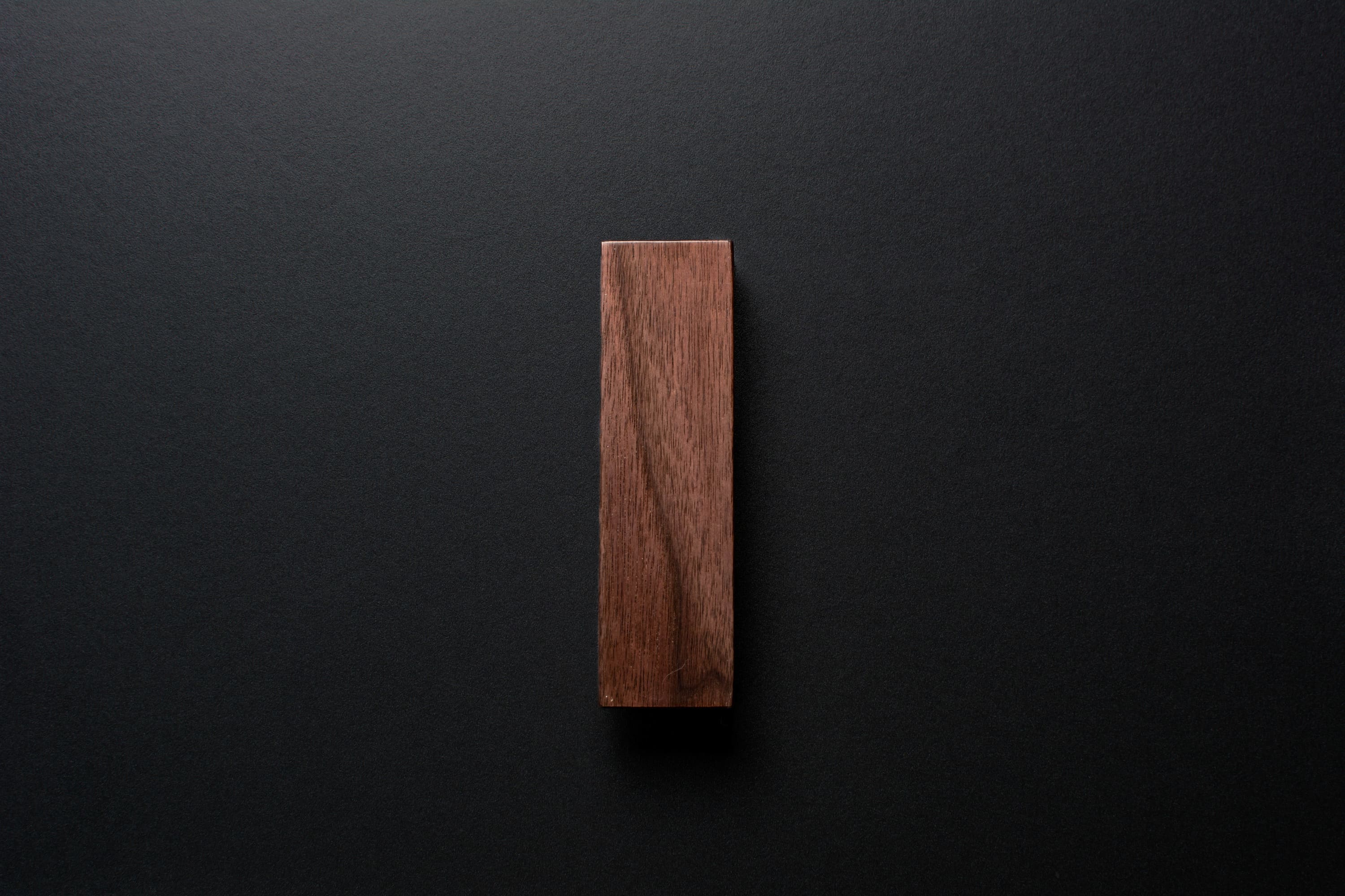 Wooden drawer American walnut  handle 018 in vertical position with detailed frontal view