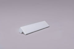 Classic L-Form White Cabinet Handle on gray