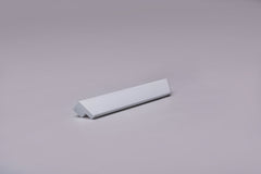 Classic L-Form White Cabinet Handle on grey