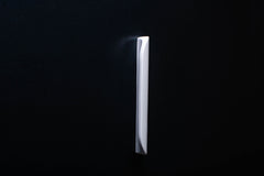 Modern Rounded White Cabinet Handle in vertical position