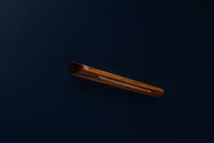 Close-up of the bottom groove on a European walnut wooden handle