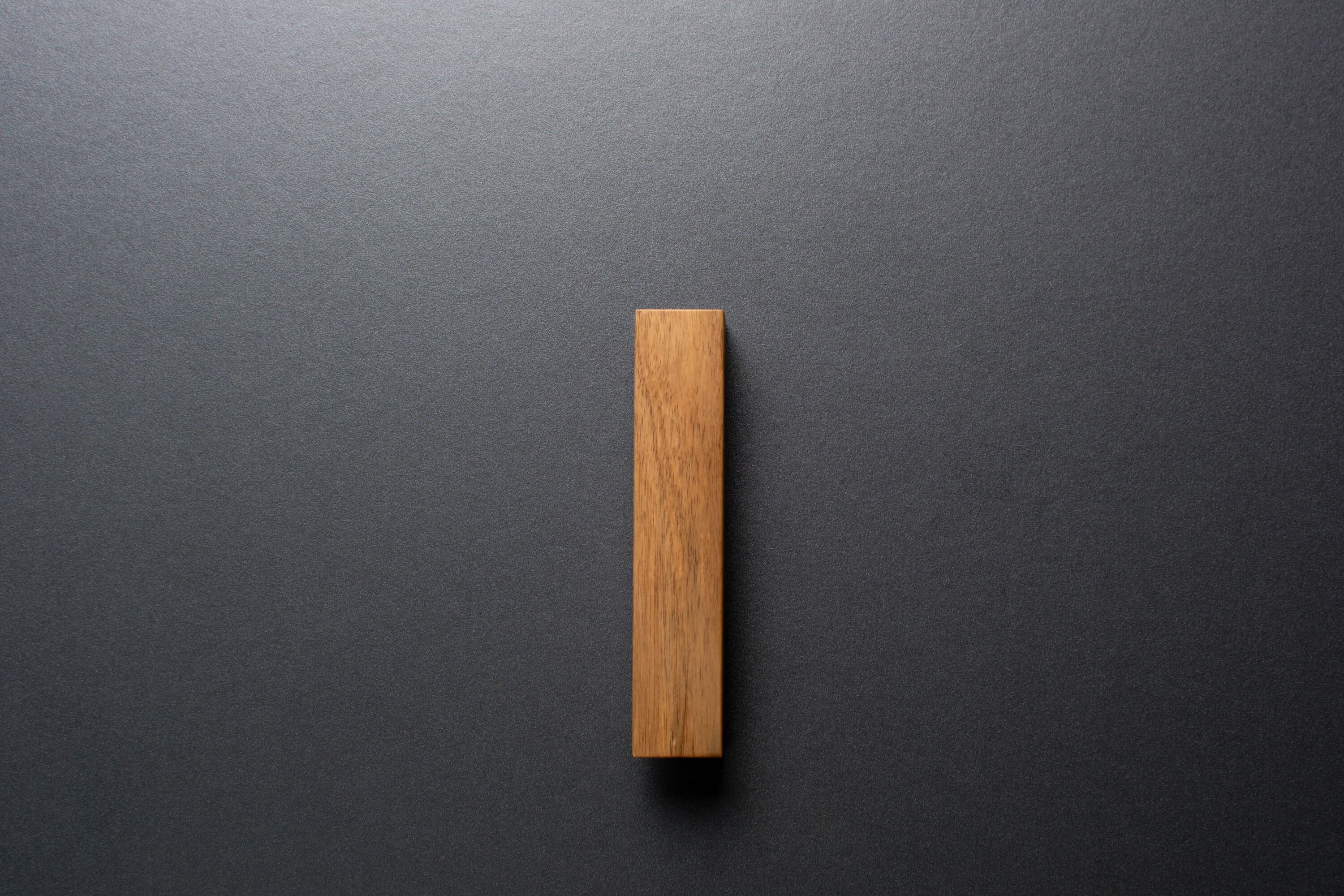 Wooden drawer European walnut L - form handle 005 in vertical position with detailed frontal view