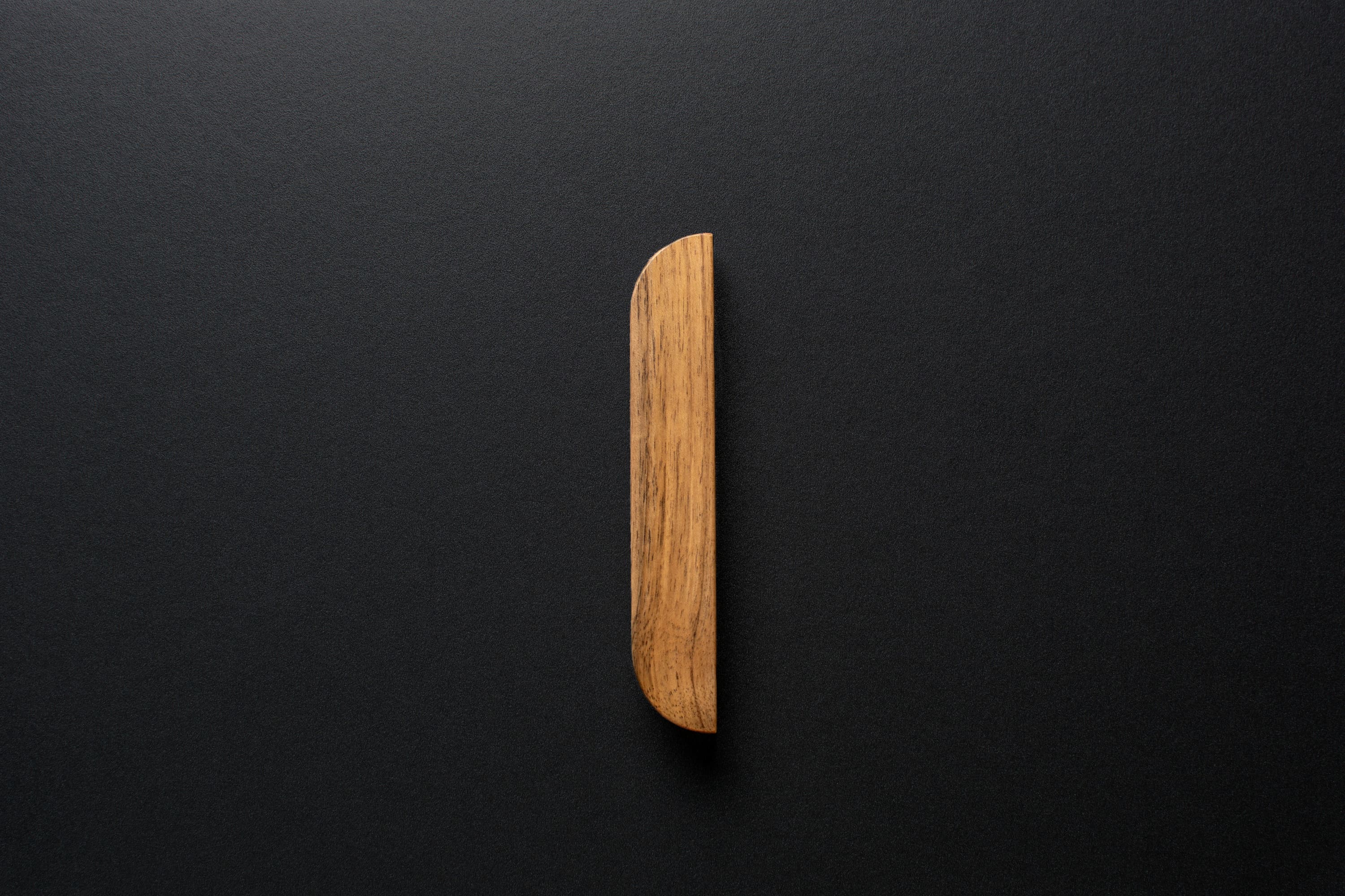Wooden drawer European walnut  handle 008 in vertical position with detailed frontal view
