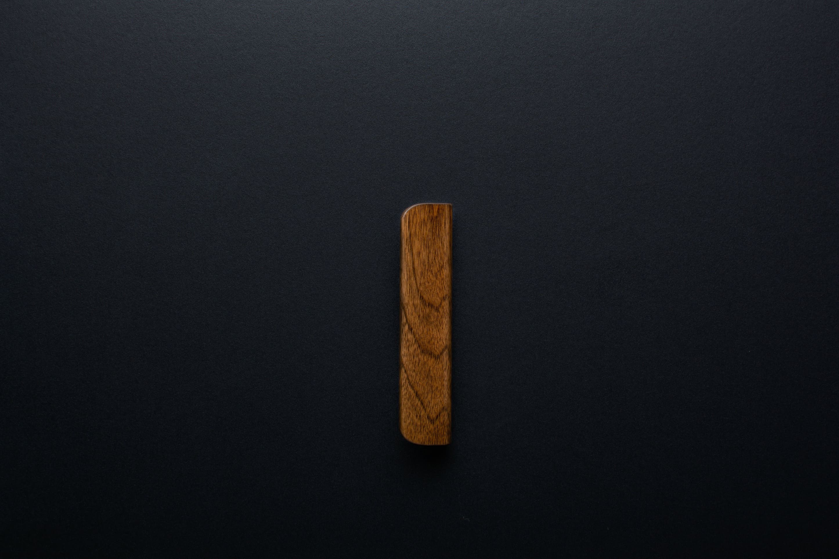 Wooden drawer European walnut  handle 016 in vertical position with detailed frontal view