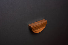 European Walnut half moon finger pull frontal view