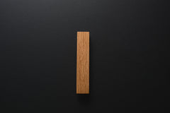 Wooden drawer oak L - form handle 005 in vertical position with detailed frontal view