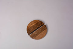 Pair of European Walnut wooden cabinet handles 013 in close view