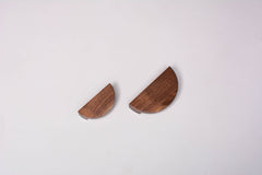 Set of half moon American walnut handles in different sizes