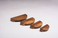 Set of half moon european walnut handles in different sizes