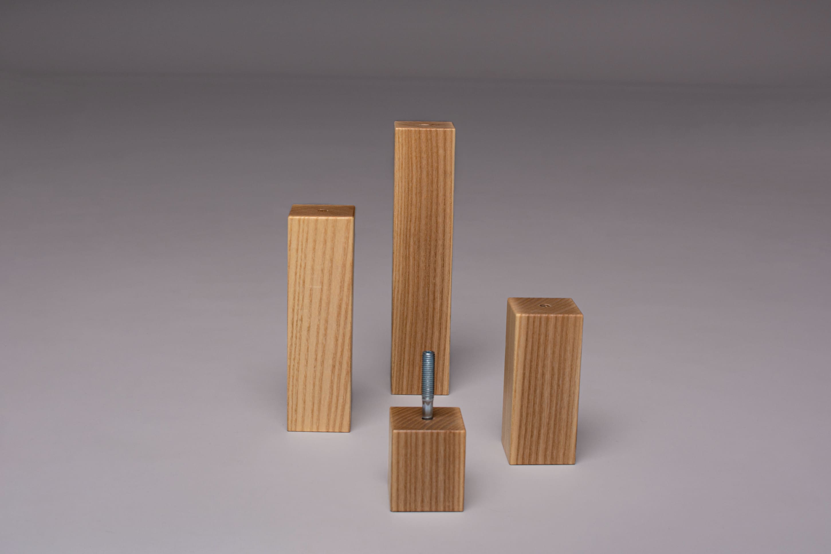 Set of four ash square legs detailed view