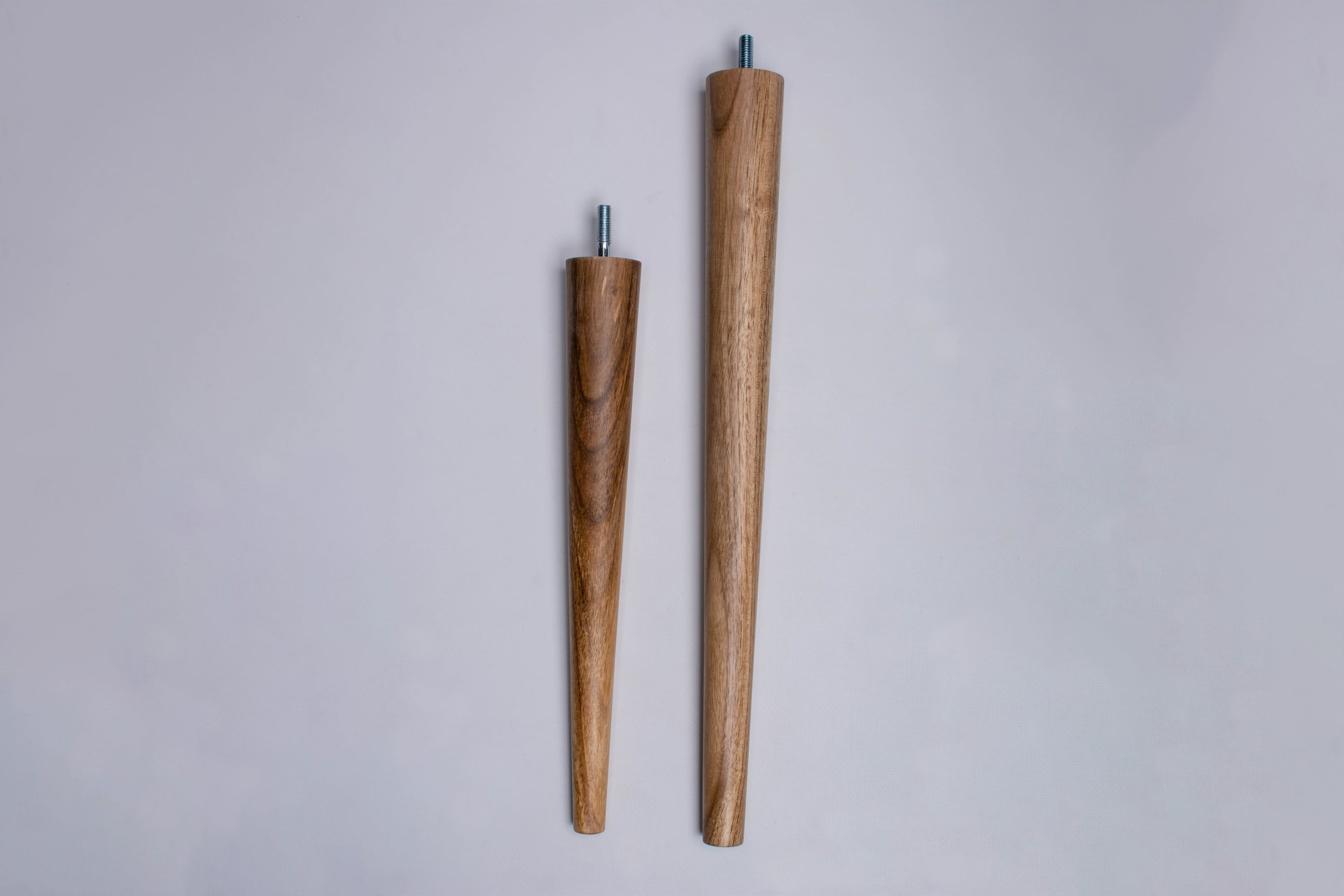 set of Two walnut round legs
