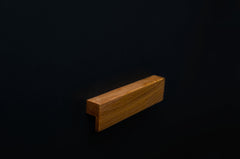 Modern oak handle in classic L shape form