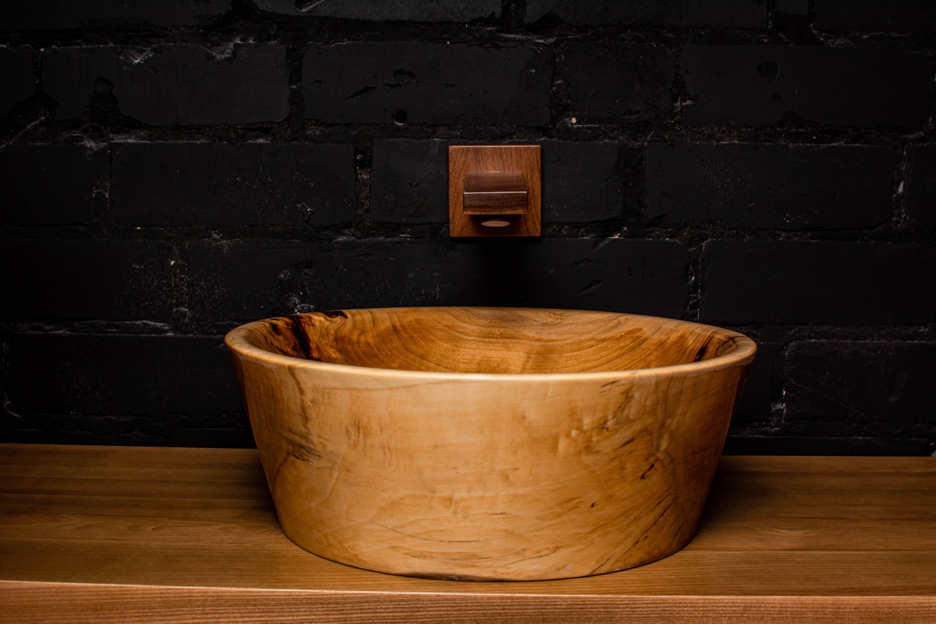 Exquisite Handcrafted Wooden Sink: Elevate Your Bathroom Decor with Timeless Luxury