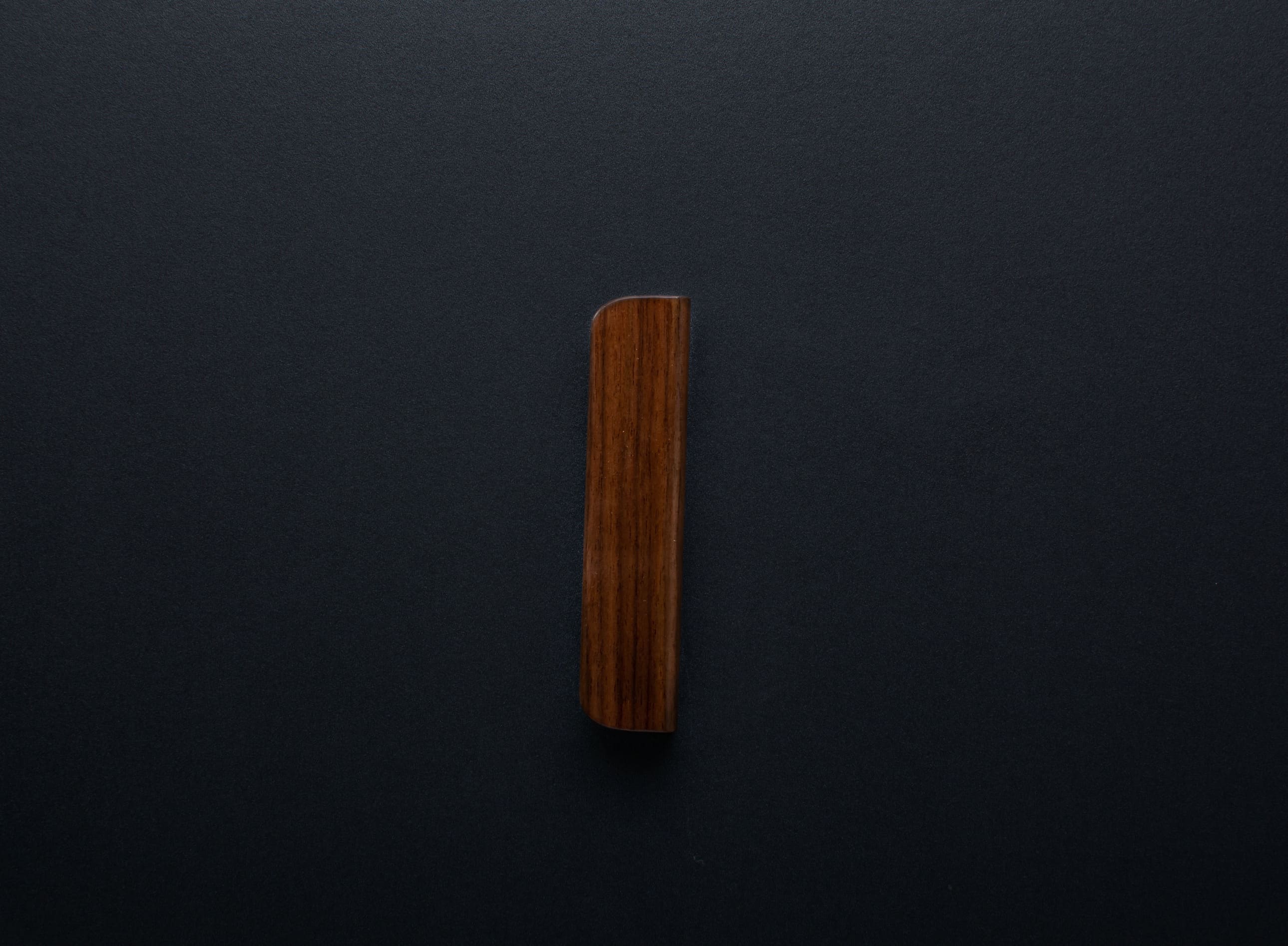 Wooden drawer American walnut  handle 015 in vertical position with detailed frontal view 