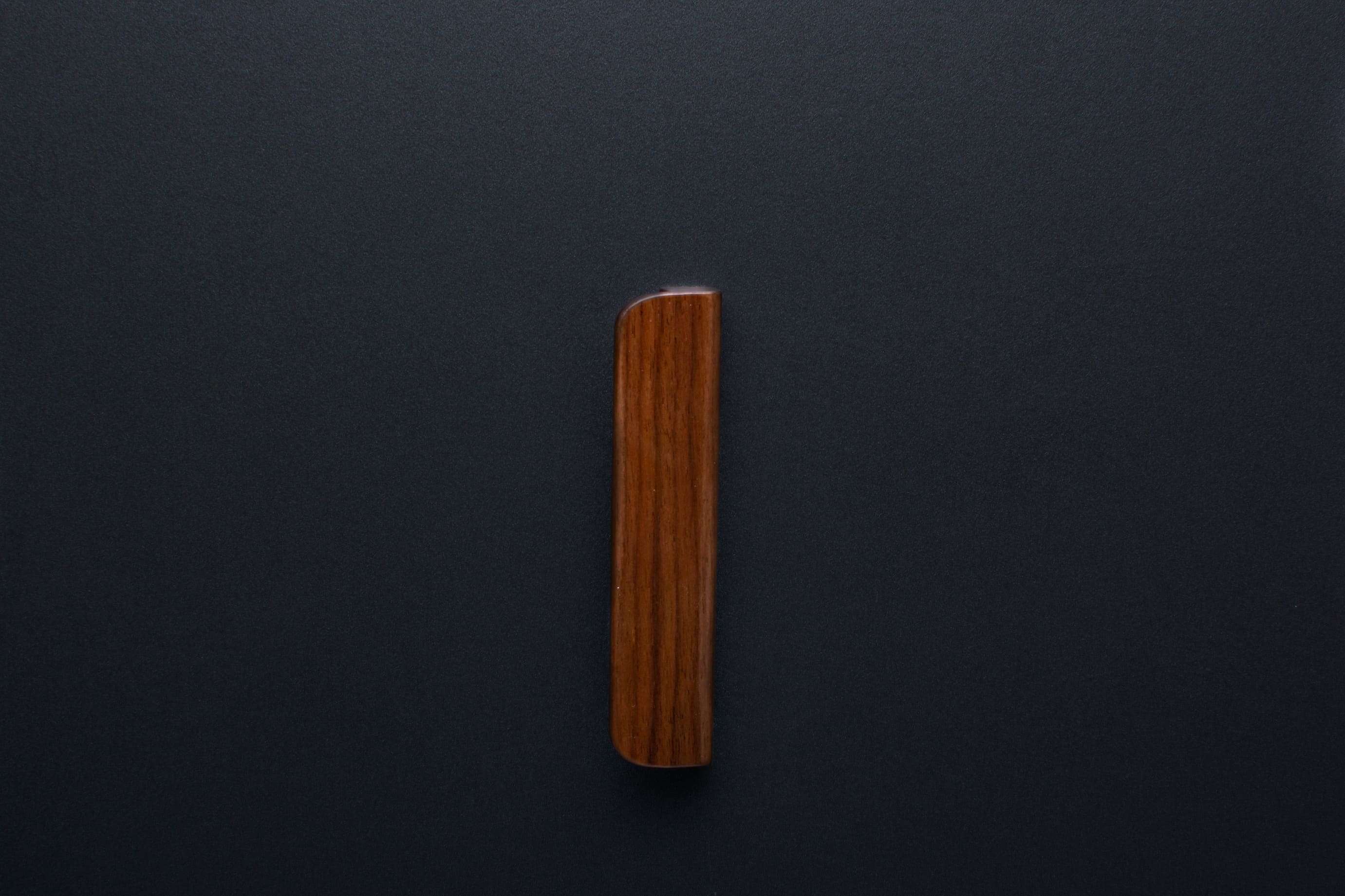 Wooden drawer American walnut  handle 016 in vertical position with detailed frontal view 