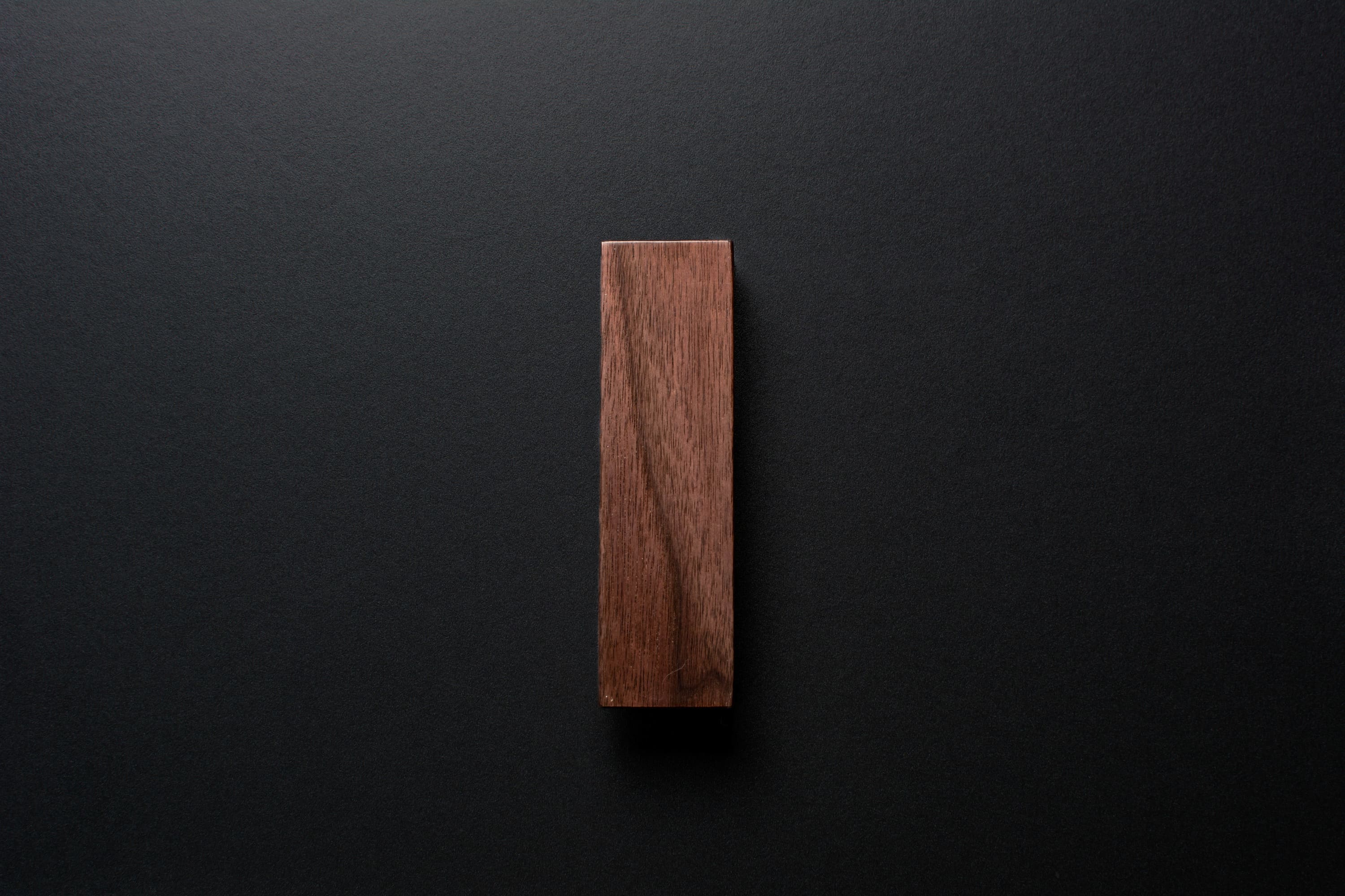 Wooden drawer American walnut  handle 018 in vertical position with detailed frontal view 