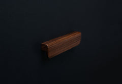 American walnut modern style finger pull frontal view