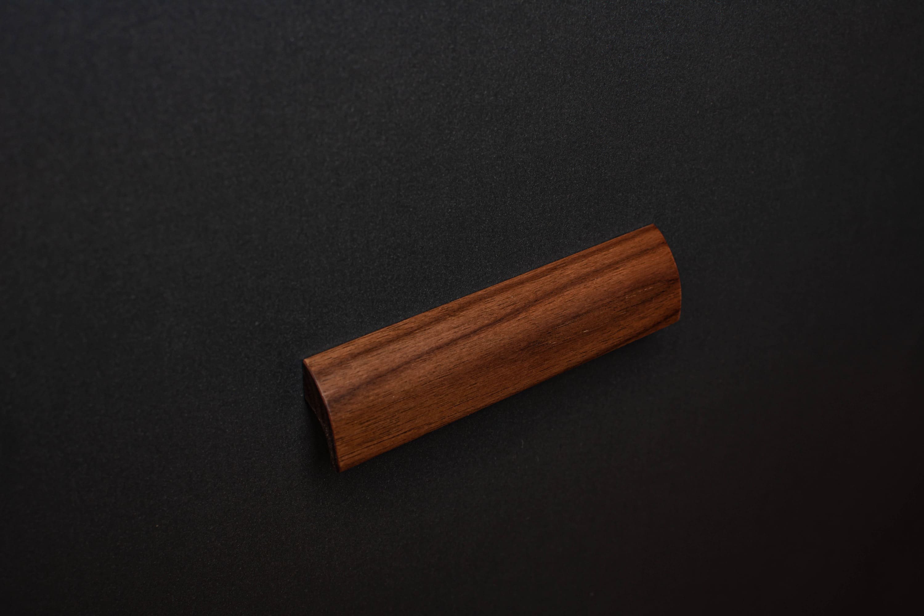 American walnut modern style finger pull frontal view