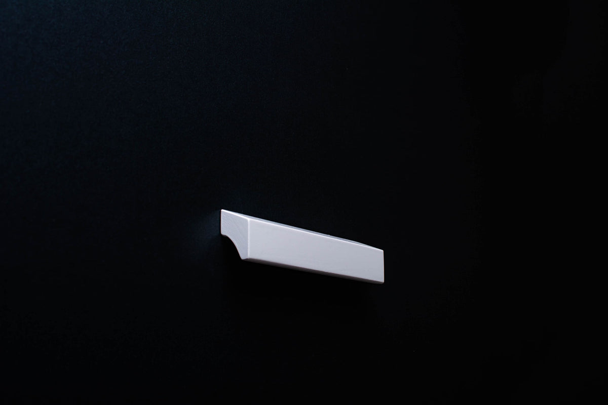 White Ash cabinet Handle on black cabinet