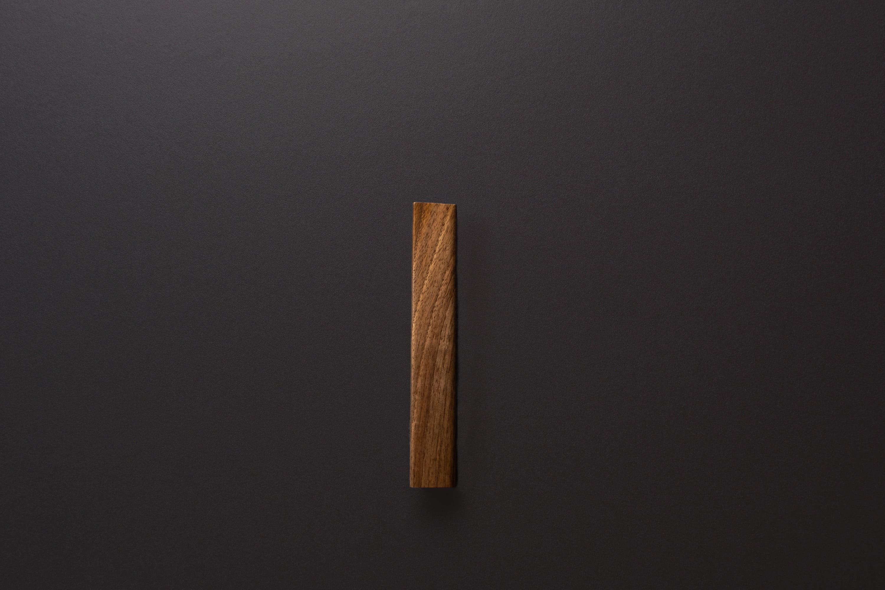 Wooden drawer European walnut  handle 011 in vertical position with detailed frontal view 