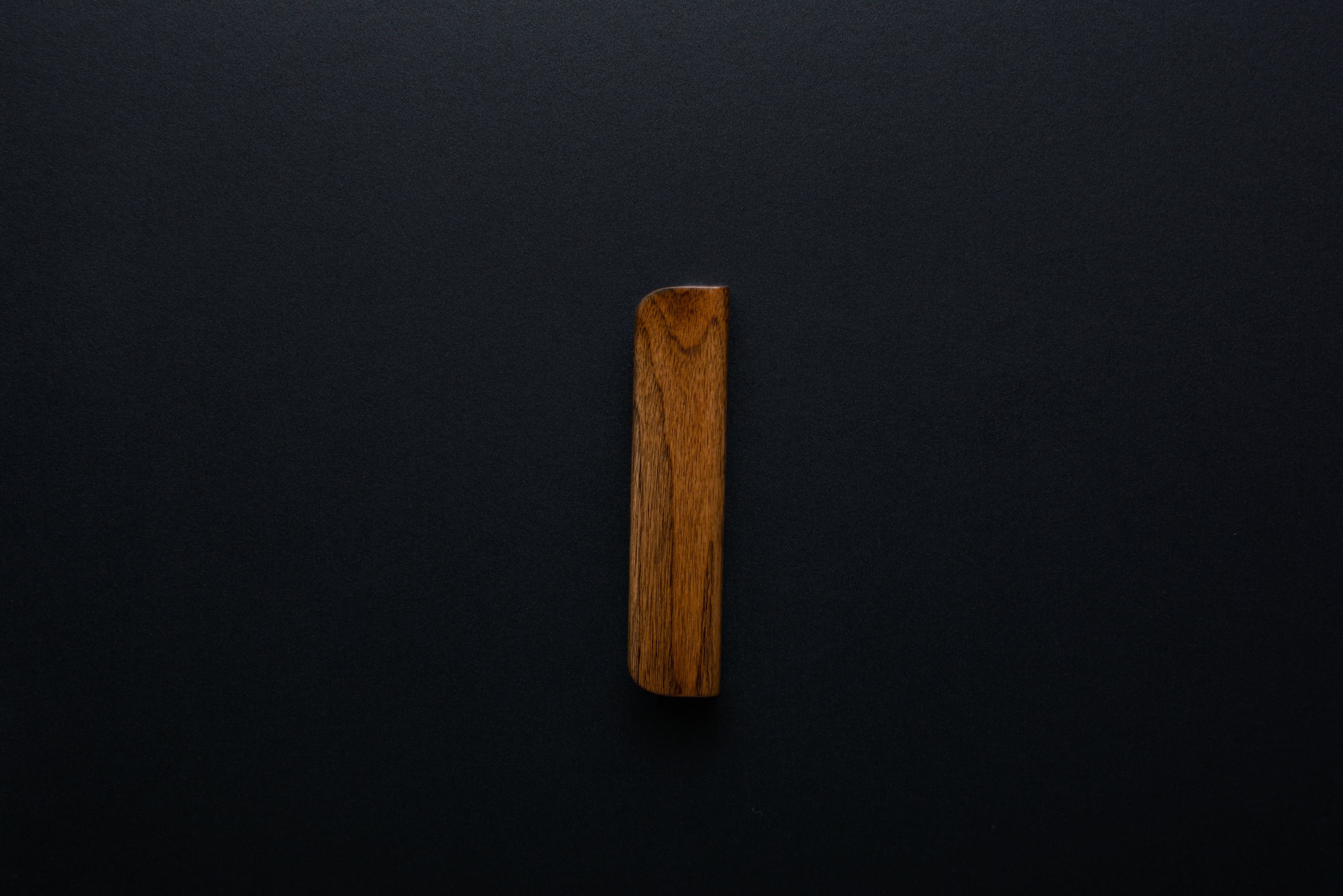 Wooden drawer European walnut  handle 015 in vertical position with detailed frontal view 