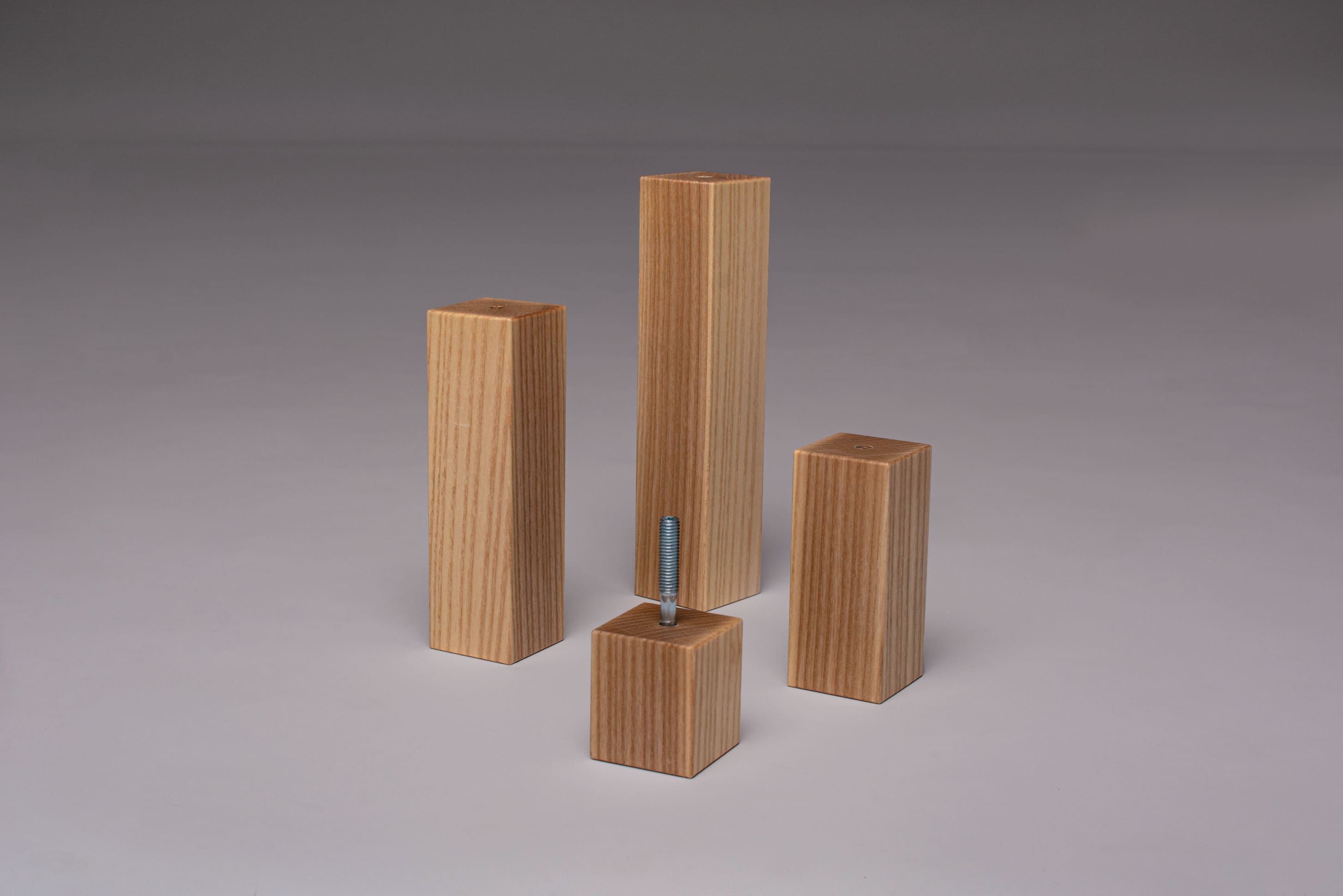 Set of four ash square legs in different height