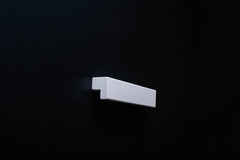 White Wooden Ash Classic Cabinet Handle in close view